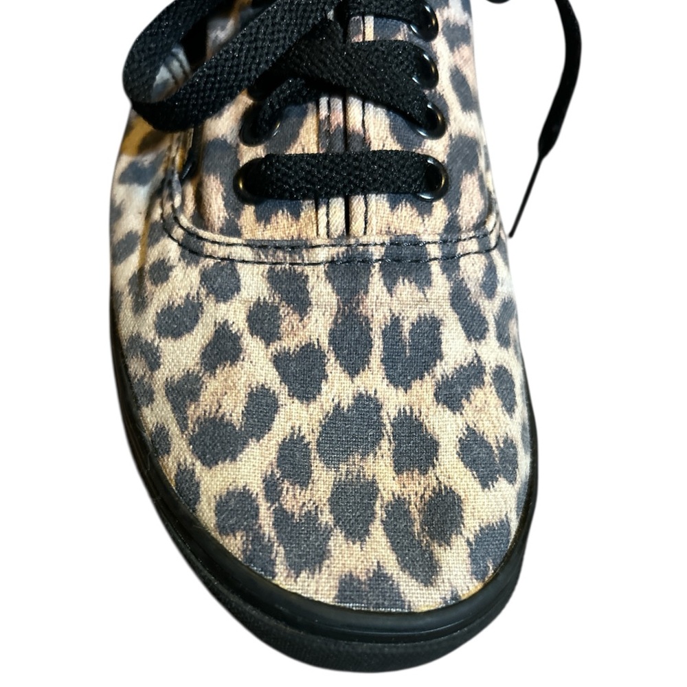 Vans Women's Black and Cream Leopard Sneakers - Picture 3 of 6